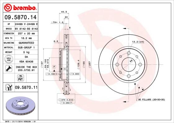 Brembo 09.5870.11 - Brake Disc onlydrive.pro