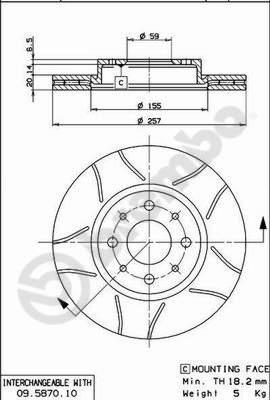 Brembo 09.5870.75 - Bremžu diski onlydrive.pro