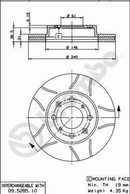 Brembo 09.5285.75 - Brake Disc onlydrive.pro