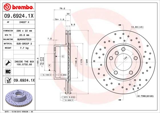 Brembo 09.6924.1X - Brake Disc onlydrive.pro