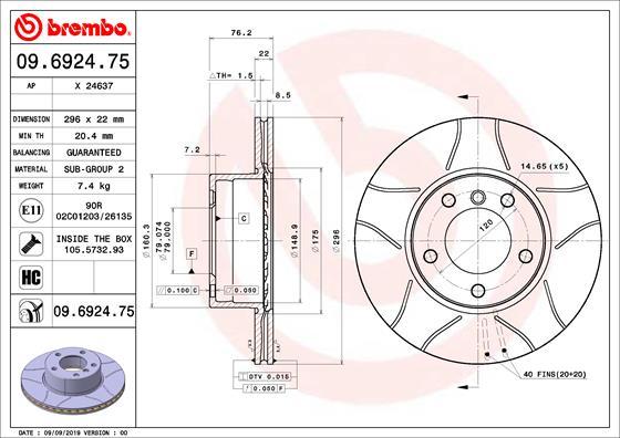 Brembo 09.6924.75 - Brake Disc onlydrive.pro