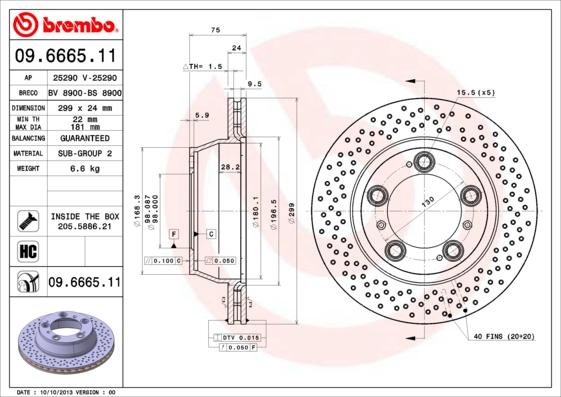 Brembo 09.6665.11 - Brake Disc onlydrive.pro