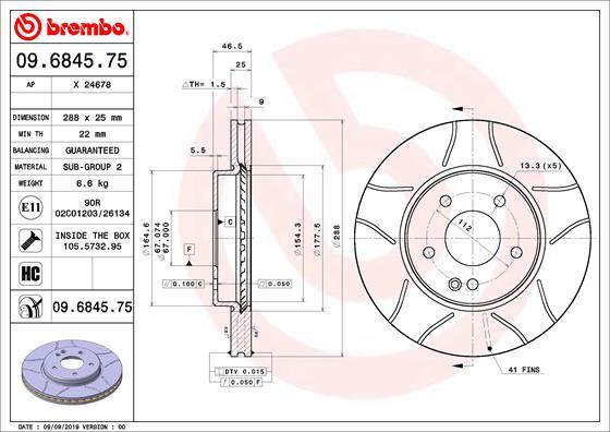 Brembo 09.6845.75 - Тормозной диск onlydrive.pro