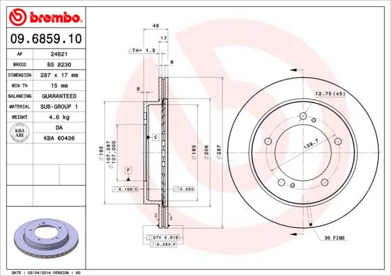 Brembo 09.6859.10 - Brake Disc onlydrive.pro