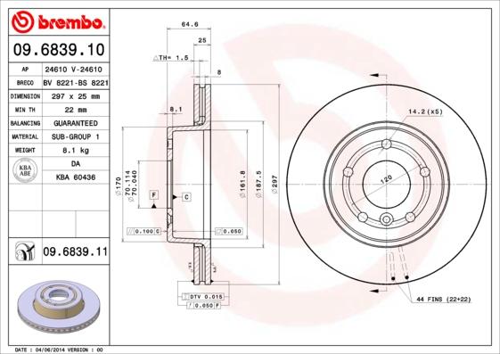 Brembo 09.6839.11 - Brake Disc onlydrive.pro
