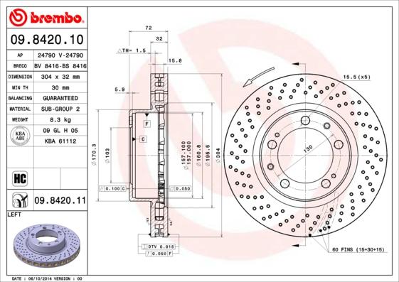 Brembo 09.8420.11 - Brake Disc onlydrive.pro