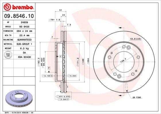 Brembo 09.8546.10 - Brake Disc onlydrive.pro