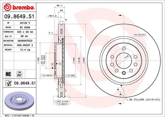 Brembo 09.8649.51 - Brake Disc onlydrive.pro