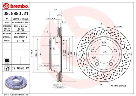 Brembo 09.8890.21 - Brake Disc onlydrive.pro