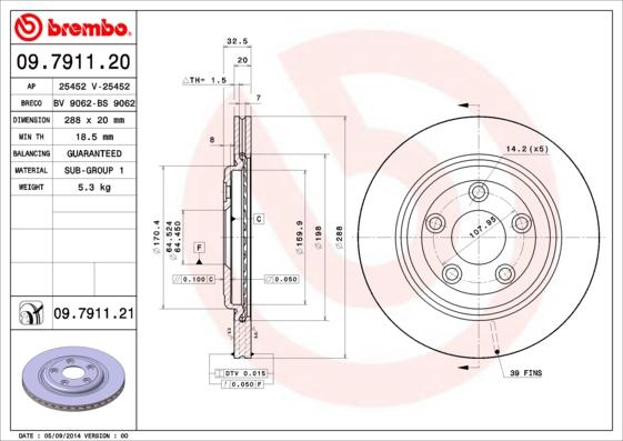 Brembo 09.7911.21 - Brake Disc onlydrive.pro