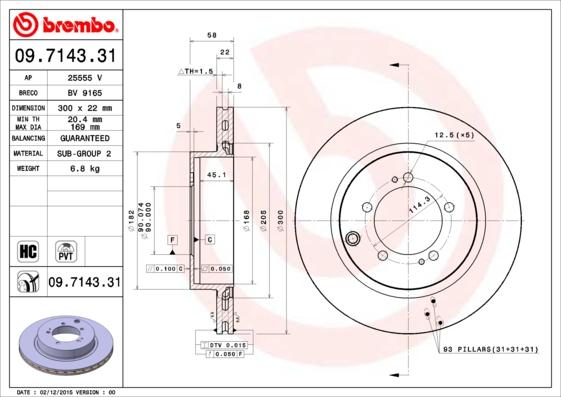 Brembo 09.7143.31 - Brake Disc onlydrive.pro