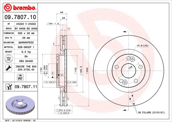 Brembo 09.7807.11 - Brake Disc onlydrive.pro