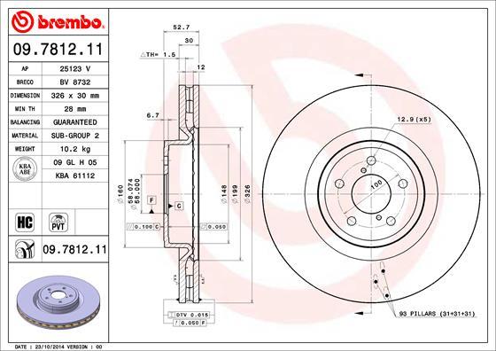 Brembo 09.7812.11 - Brake Disc onlydrive.pro