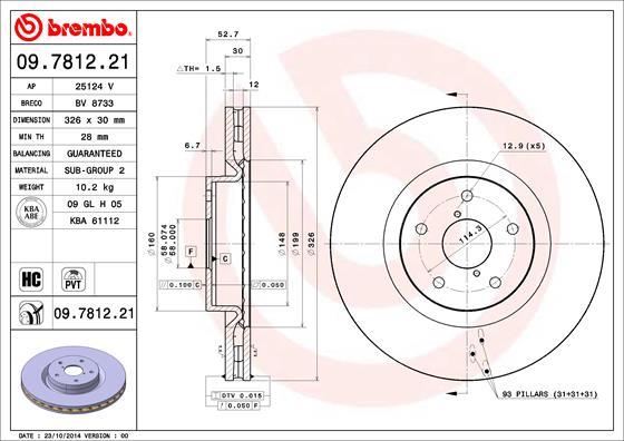 Brembo 09.7812.21 - Brake Disc onlydrive.pro