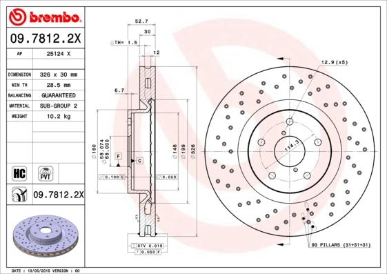 Brembo 09.7812.2X - Brake Disc onlydrive.pro