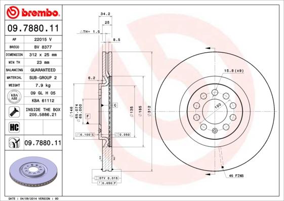 Brembo 09.7880.11 - Brake Disc onlydrive.pro