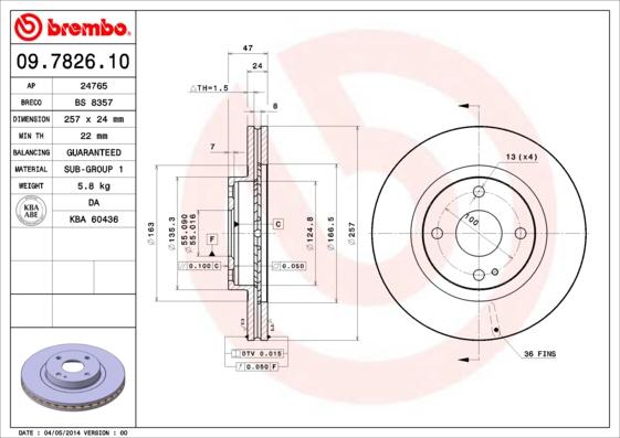 Brembo 09.7826.10 - Brake Disc onlydrive.pro