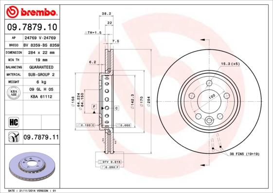 Brembo 09.7879.11 - Brake Disc onlydrive.pro