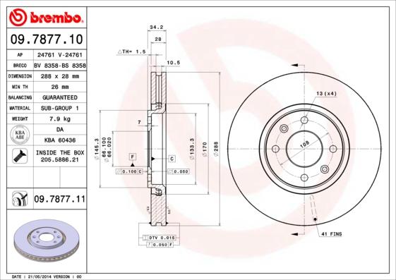 Brembo 09.7877.11 - Brake Disc onlydrive.pro