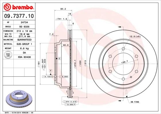 Brembo 09.7377.10 - Brake Disc onlydrive.pro