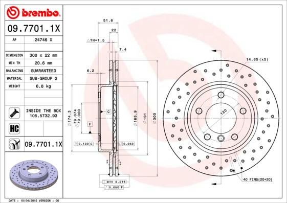 Brembo 09.7701.1X - Brake Disc onlydrive.pro