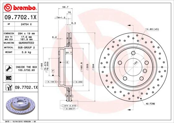 Brembo 09.7702.1X - Brake Disc onlydrive.pro