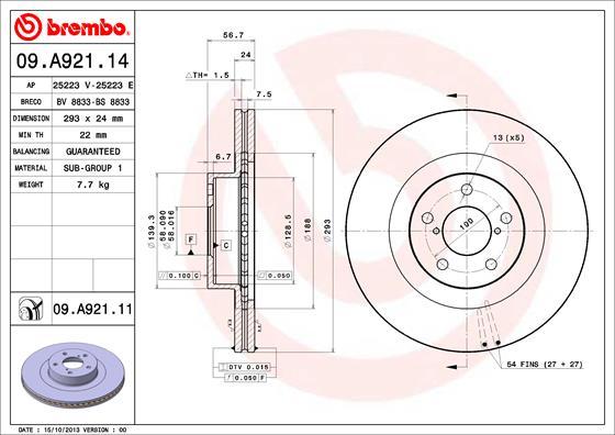 Brembo 09.A921.11 - Brake Disc onlydrive.pro