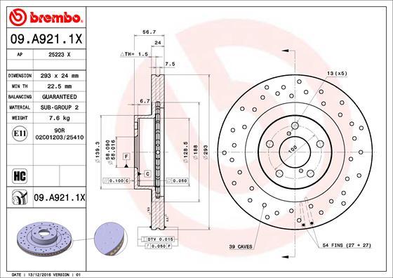 Brembo 09.A921.1X - Brake Disc onlydrive.pro