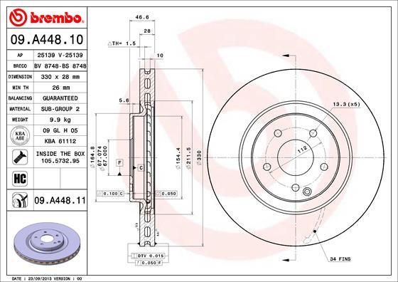 Brembo 09.A448.11 - Brake Disc onlydrive.pro