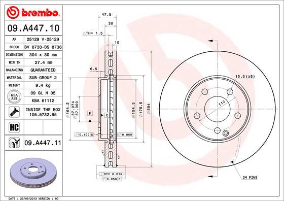 Brembo 09.A447.11 - Brake Disc onlydrive.pro