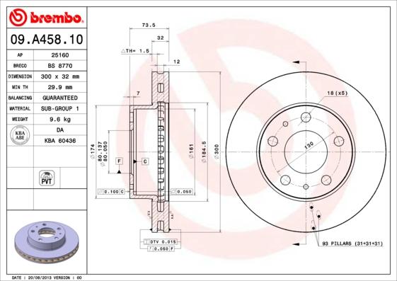 Brembo 09.A458.10 - Brake Disc onlydrive.pro