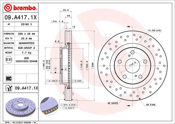 Brembo 09.A417.1X - Brake Disc onlydrive.pro