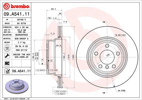 Brembo 09.A541.11 - Brake Disc onlydrive.pro