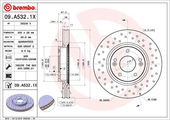 Brembo 09.A532.1X - Brake Disc onlydrive.pro