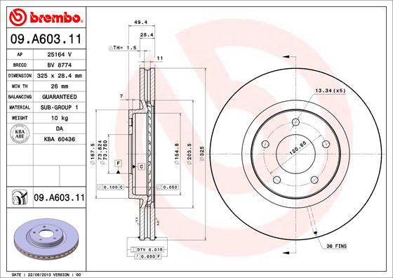 Brembo 09.A603.11 - Brake Disc onlydrive.pro