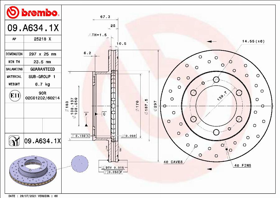 Brembo 09.A634.1X - Brake Disc onlydrive.pro