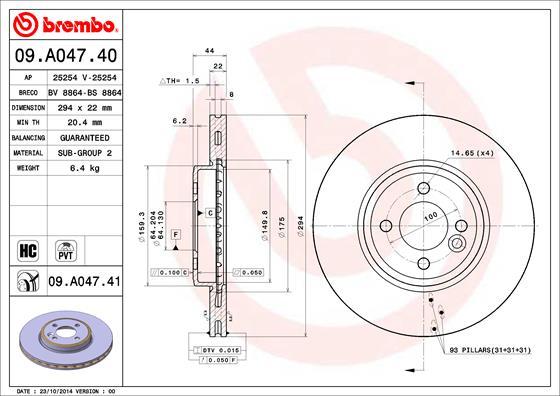 Brembo 09.A047.41 - Brake Disc onlydrive.pro