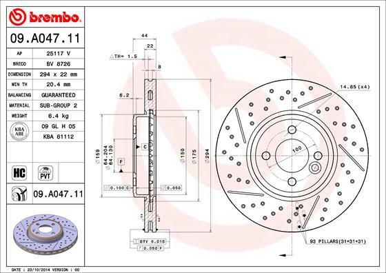 Brembo 09.A047.11 - Brake Disc onlydrive.pro