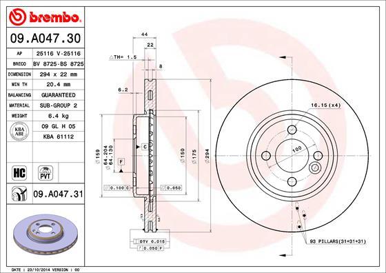 Brembo 09.A047.31 - Brake Disc onlydrive.pro
