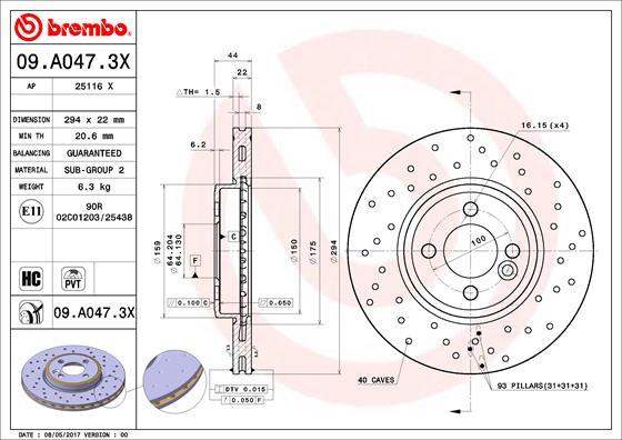 Brembo 09.A047.3X - Brake Disc onlydrive.pro