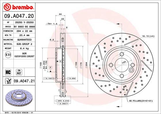 Brembo 09.A047.21 - Brake Disc onlydrive.pro