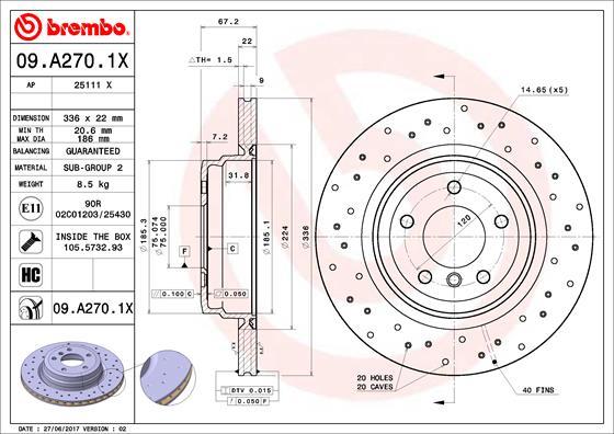 Brembo 09.A270.1X - Brake Disc onlydrive.pro