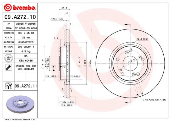 Brembo 09.A272.11 - Brake Disc onlydrive.pro