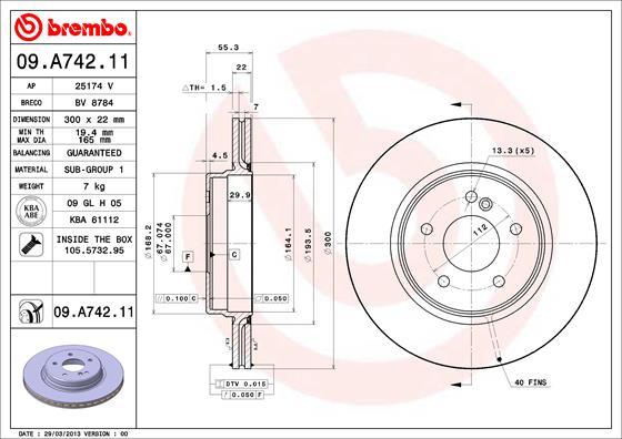 Brembo 09.A742.11 - Brake Disc onlydrive.pro