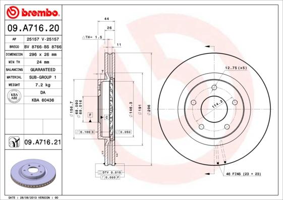 Brembo 09.A716.21 - Brake Disc onlydrive.pro