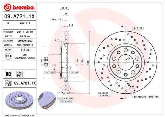 Brembo 09.A721.1X - Brake Disc onlydrive.pro