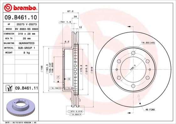 Brembo 09.B461.11 - Brake Disc onlydrive.pro