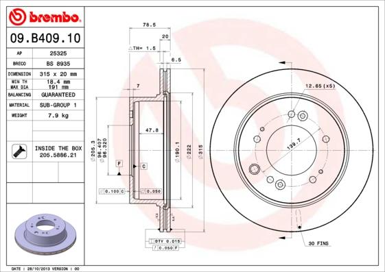 Brembo 09.B409.10 - Brake Disc onlydrive.pro