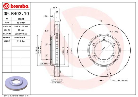 Brembo 09.B402.10 - Brake Disc onlydrive.pro