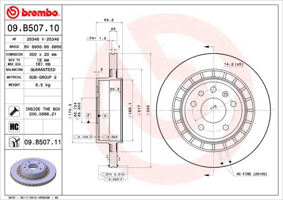 Brembo 09.B507.11 - Brake Disc onlydrive.pro